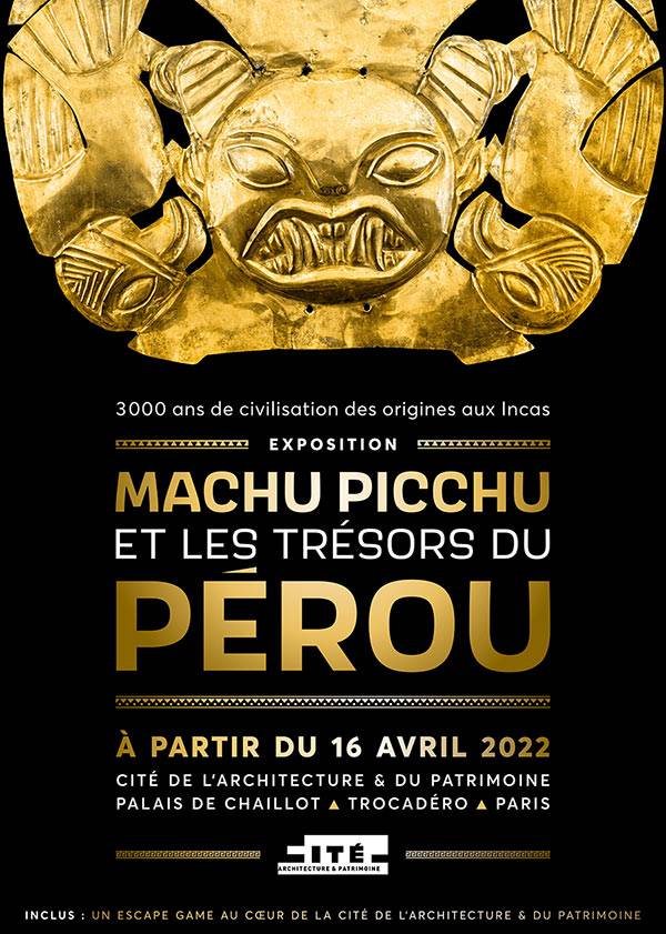 affiche exposition Machu Picchu et les trésors du Pérou
