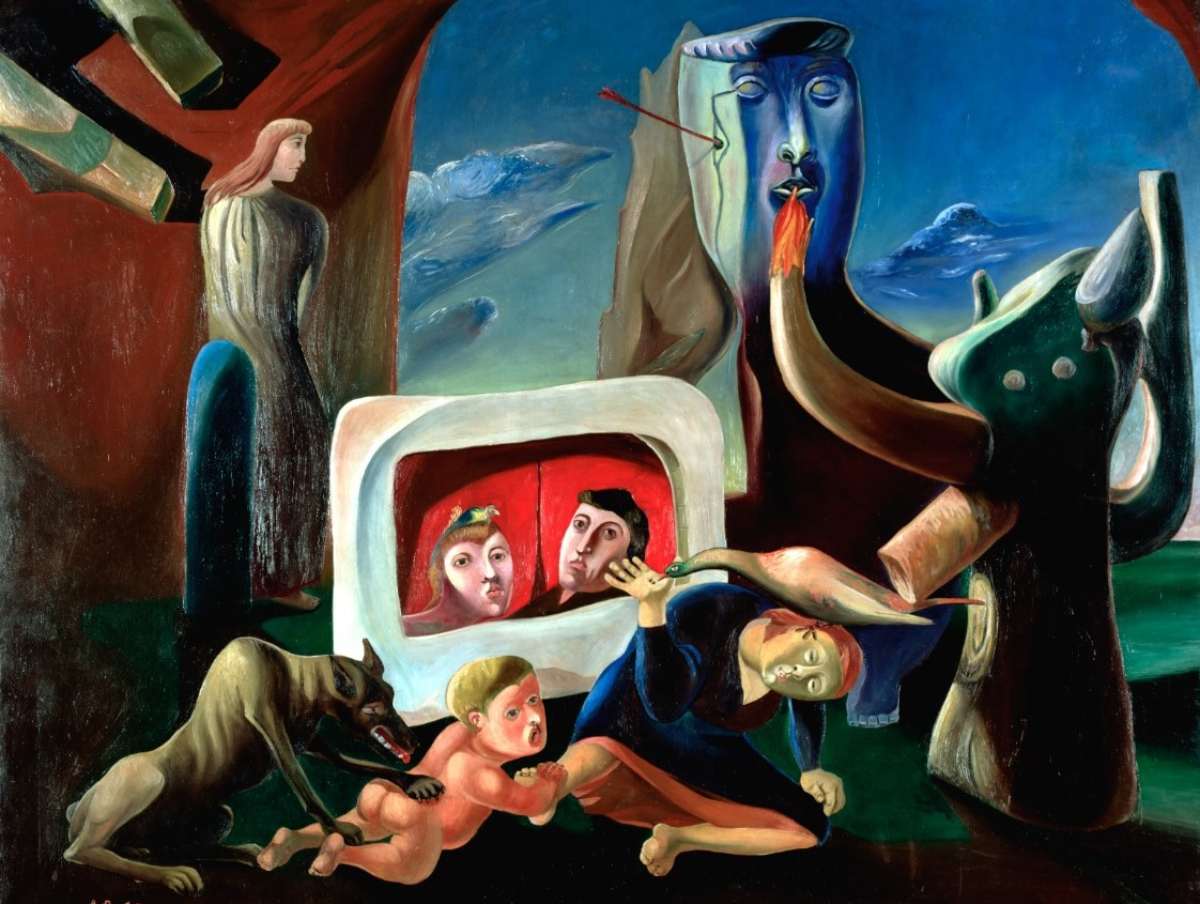 Cena Aberta de Antonio Dacosta - 1940 , Huile sur toile - 159,5 x 200 cm