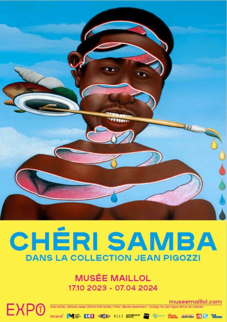 Affiche de l'exposition Chéri Samba, dans la collection Pigozzi