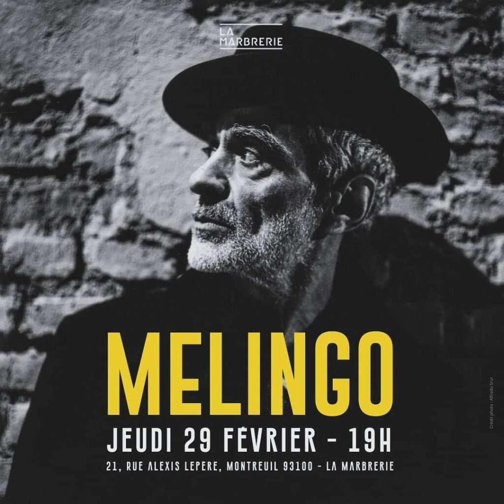 Affiche concert Melingo à La Marbrerie (2024)