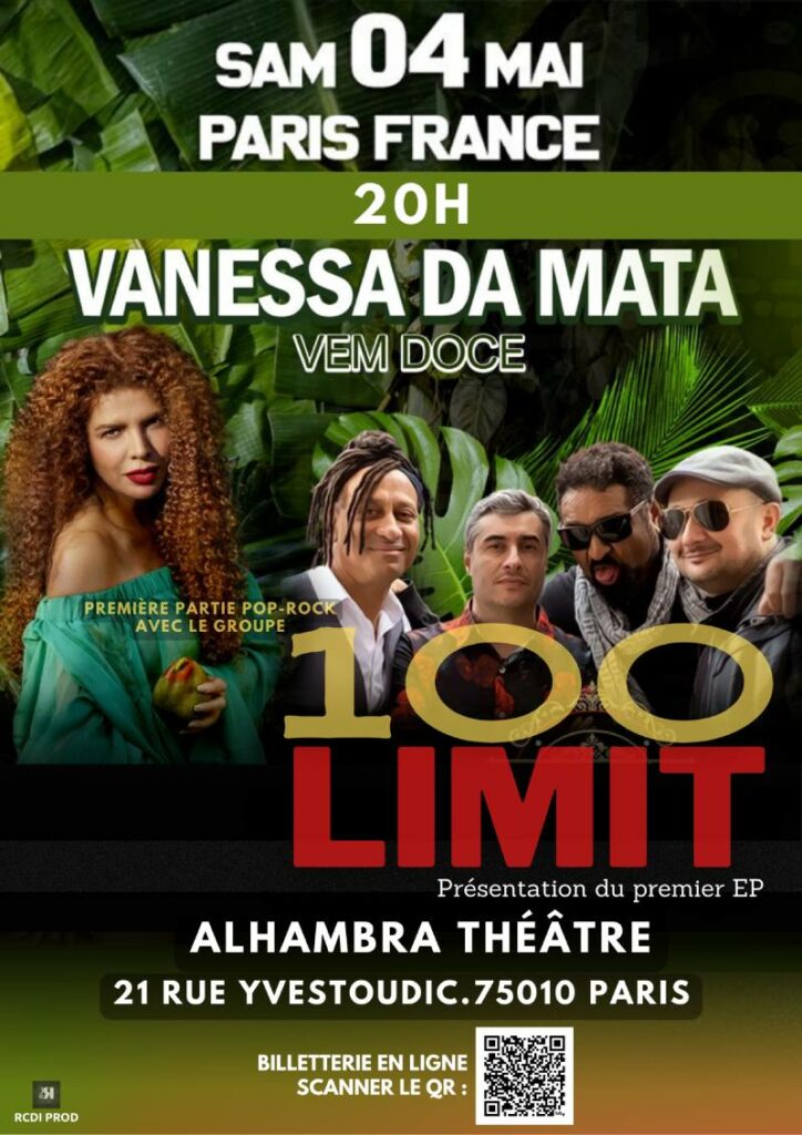 Affiche concert 100 Limit et Vanessa da Mata (2024)