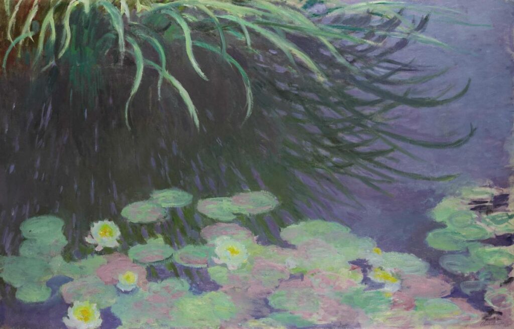 Nymphéas avec reflets de hautes herbes, 1897
Huile sur toile, 130 x 200 cm
Collection Nahmad / © Collection Nahmad